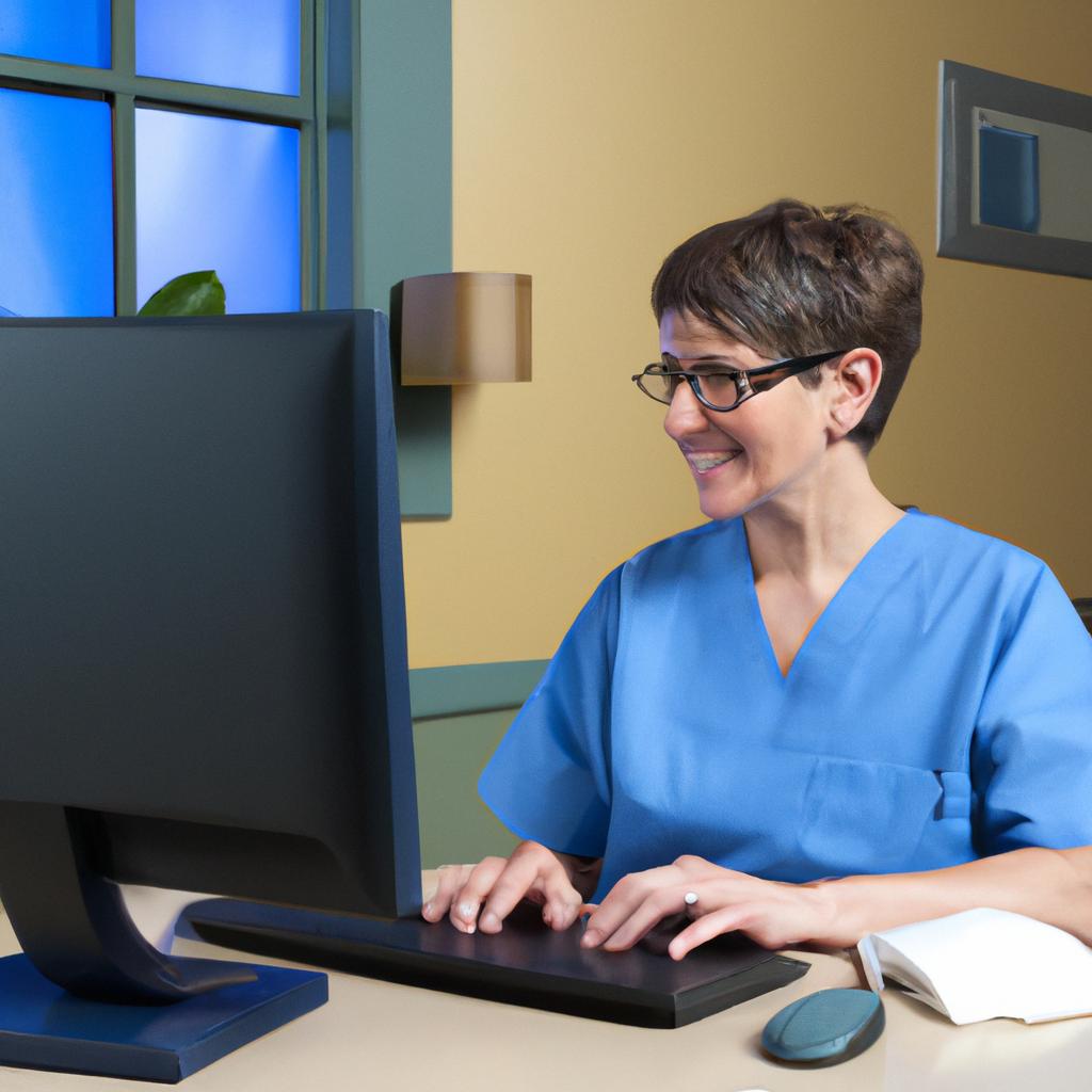 A healthcare worker utilizing data quality management software to ensure data integrity